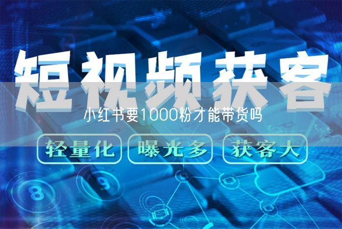 小红书要1000粉才能带货吗