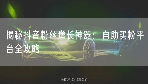 揭秘抖音粉丝增长神器：自助买粉平台全攻略